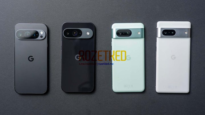 Pixel 9 Pro, Pixel 9, Pixel 8, Pixel 7 comparison.