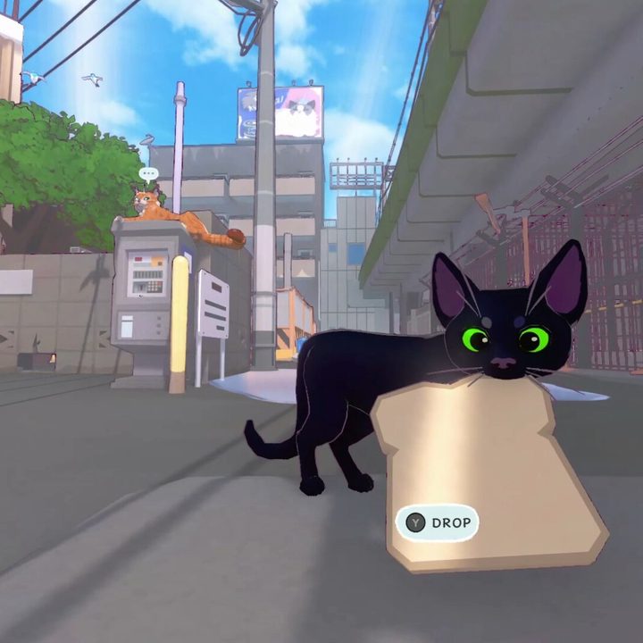 A cat holds bread in Little Kitty, Big City.