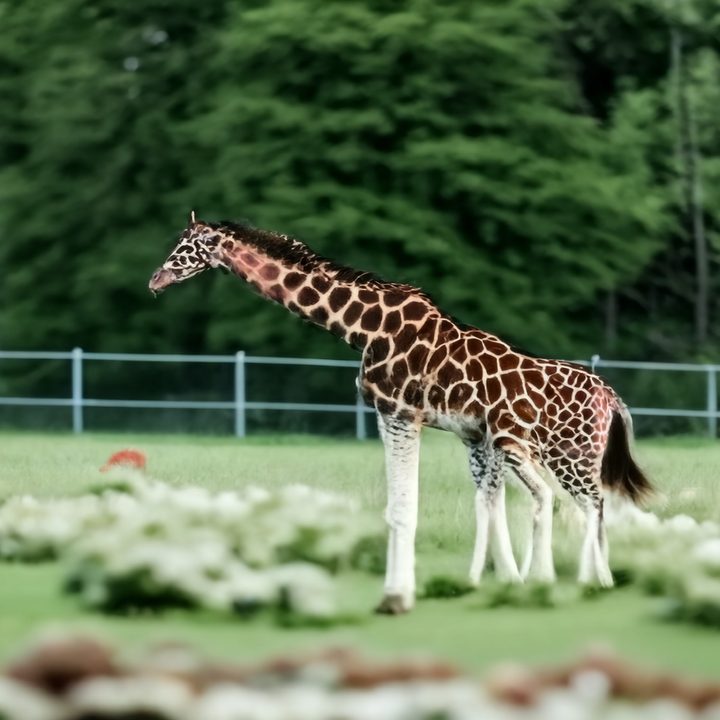 A photo of two giraffes, after edits using Magic Editor.