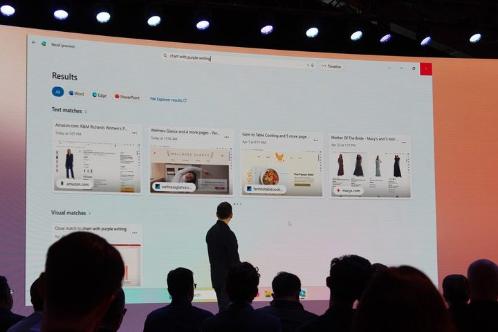 Microsoft showing how to use its Recall feature in Windows 11.