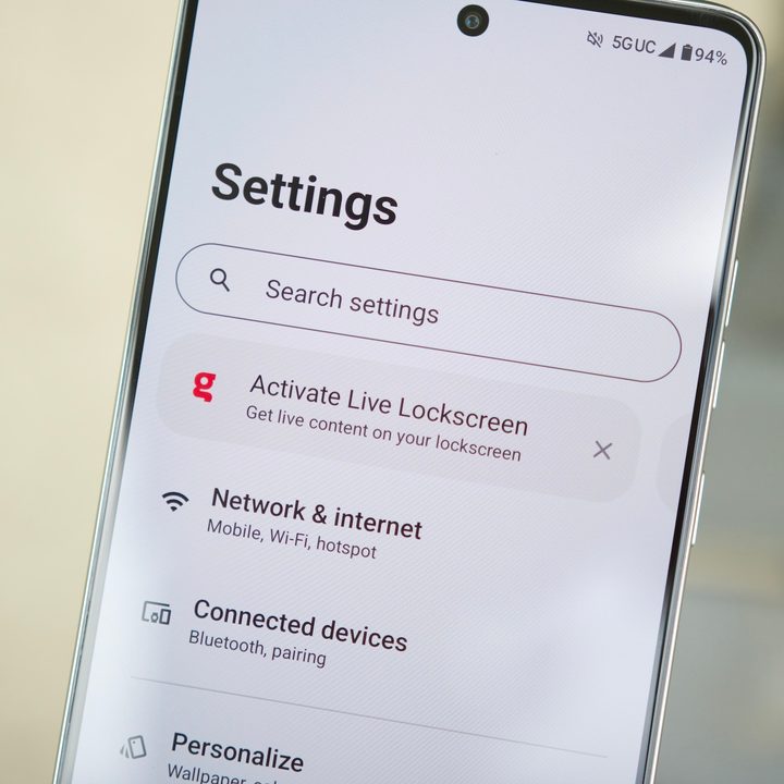 A pop-up for Glance on the Moto G Stylus 5G (2024).