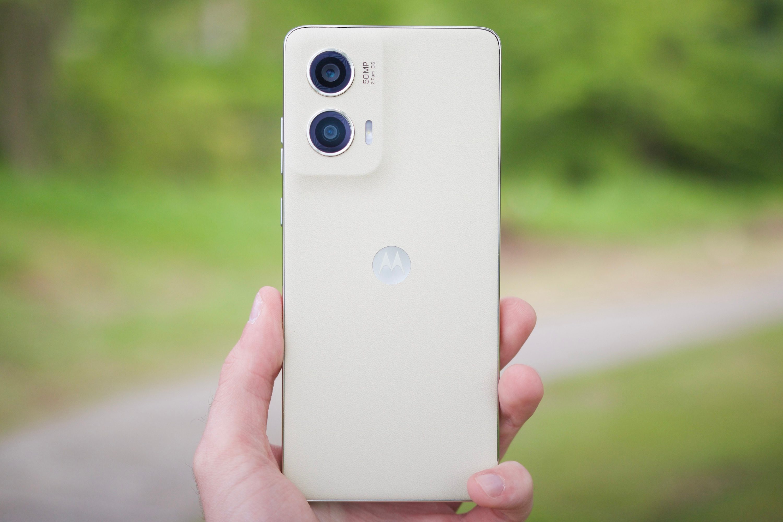 Someone holding the Moto G Stylus 5G (2024).