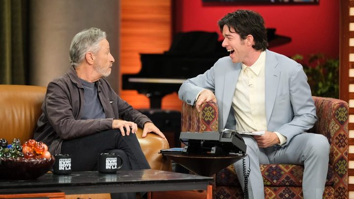 Two men laugh in John Mulaney Presents: Everybody's in L.A.