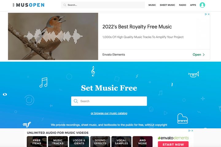 Musopen website screenshot.