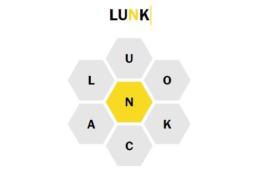 NYT Spelling Bee game example.