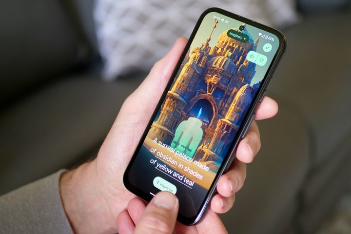 Using the AI wallpaper generator on the Google Pixel 8a.