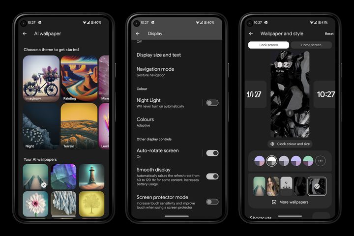 Screenshots taken from the Google Pixel 8a.