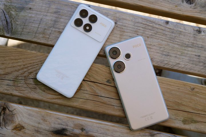 The Poco F6 Pro and Poco F6 on a table.