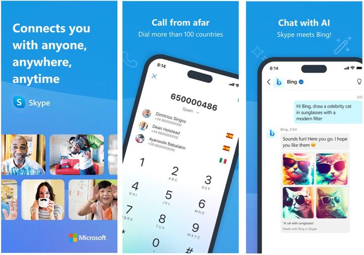Skype app.