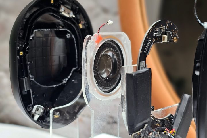 Close-up of exploded view of the Sonos Ace.