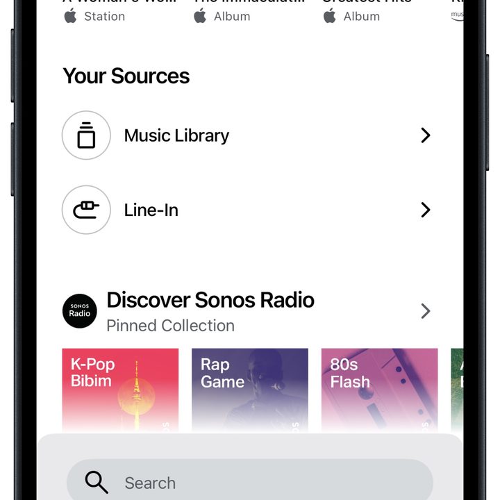 New Sonos app design for iOS.