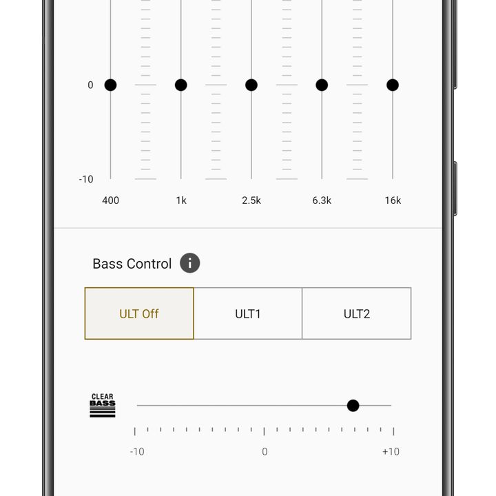 Sony Headphones app for Android: ULT off mode.