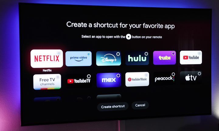 The options screen for the star button on the Onn 4K Pro Streaming Device remote.