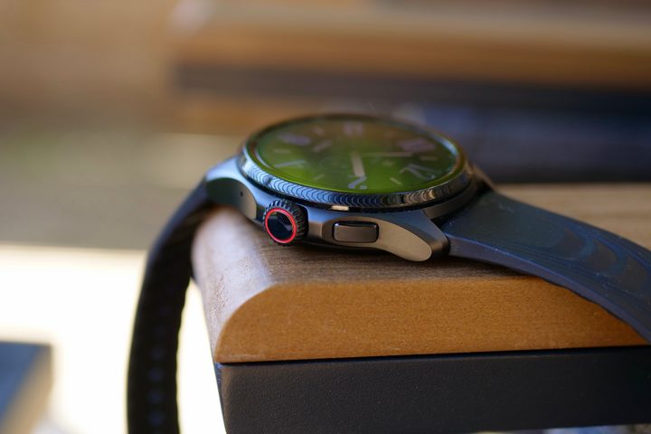 The side of the Mobvoi TicWatch Pro 5 Enduro.