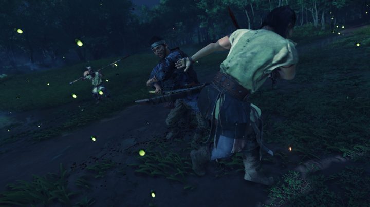 Jin battling enemies in Ghost of Tsushima.