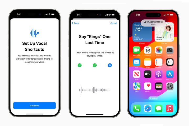 Vocal Shortcuts on iPhone.