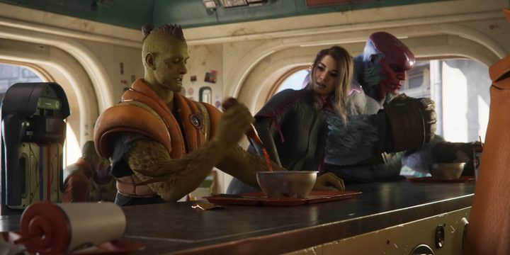 The Concord cast eating in a diner.
