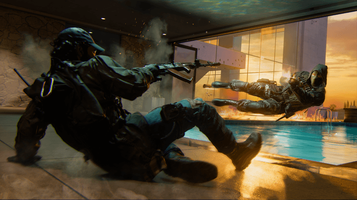 Two players shoot at one another in Call of Duty: Black Ops 6.