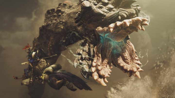 A hunter fights a Balahara in Monster Hunter Wilds.