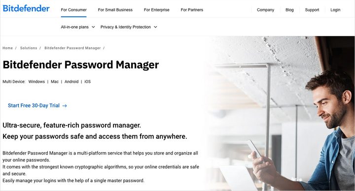 Bitdefender Android webpage.