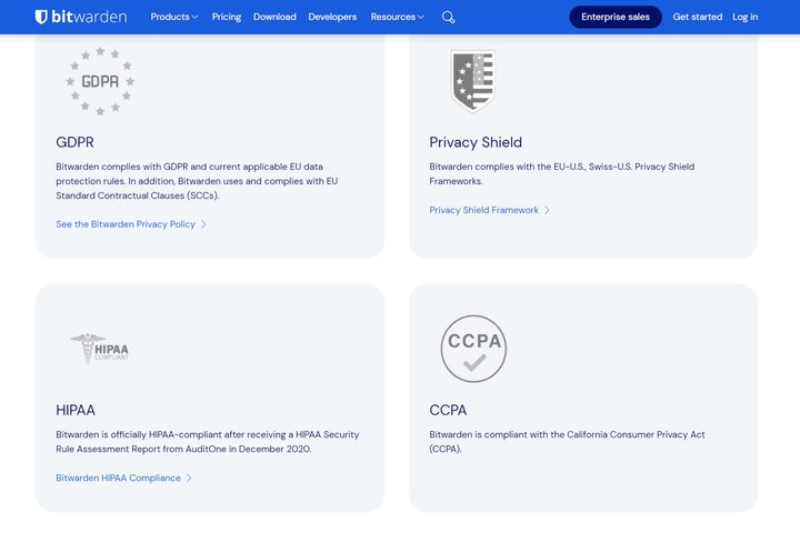 Bitwarden is SOC 2 certified and uses end-to-end encryption.