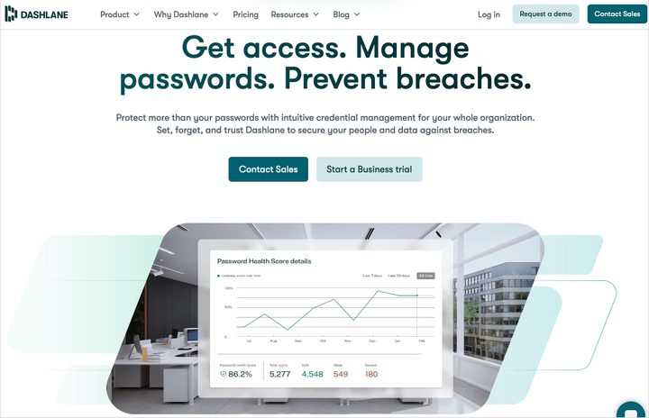 Dashlane main website.