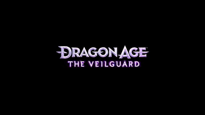 The logo for Dragon Age: The Veilguard, which is purple text on a black background.