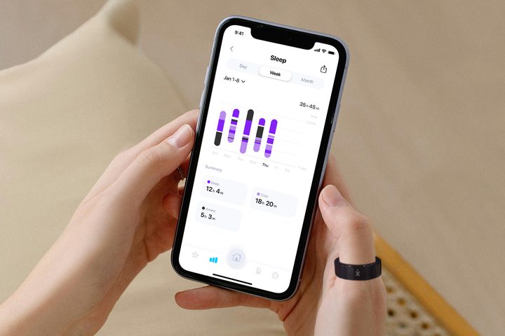 A promotional image showing the ExerRing and ExerChain app.
