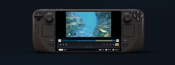 Using the game recording feature on a Steam Deck.