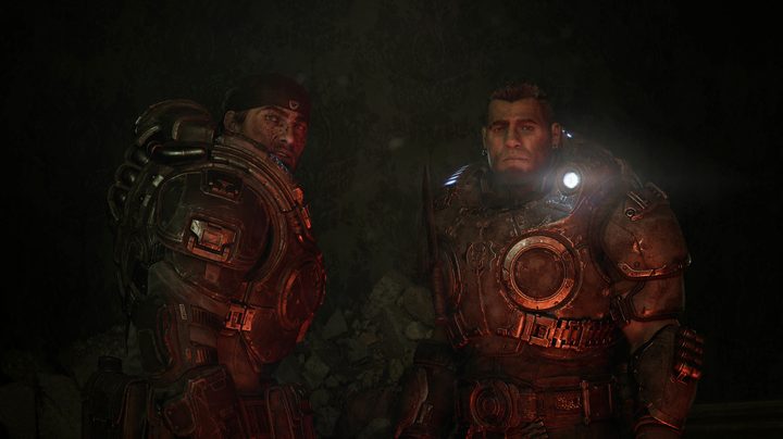 The two protagonists of Gears of War: E-Day.