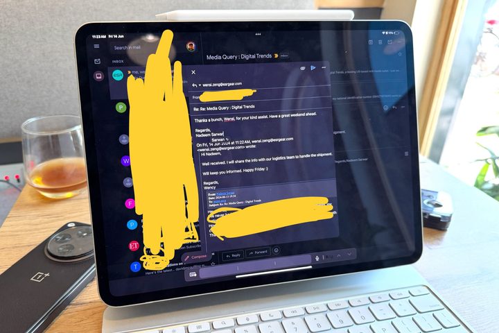 Gmail app on iPad Pro running iPadOS 18.