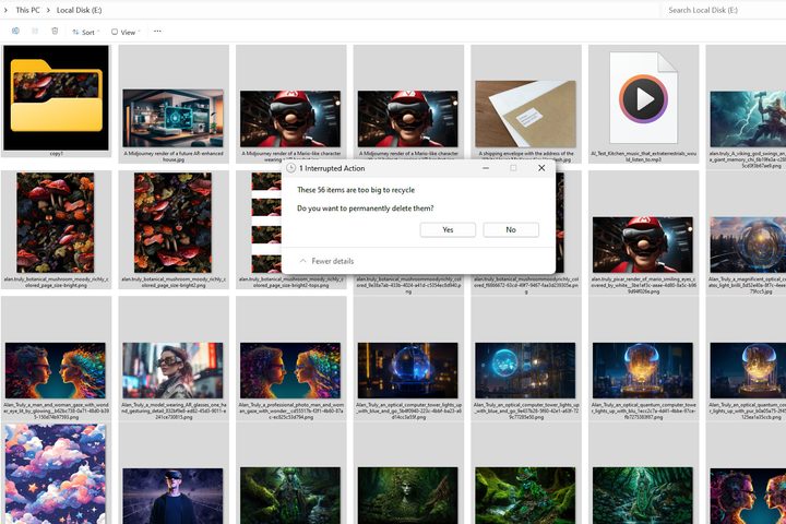I deleted a batch of files and folders from an SSD partition to test Recuva Professional.