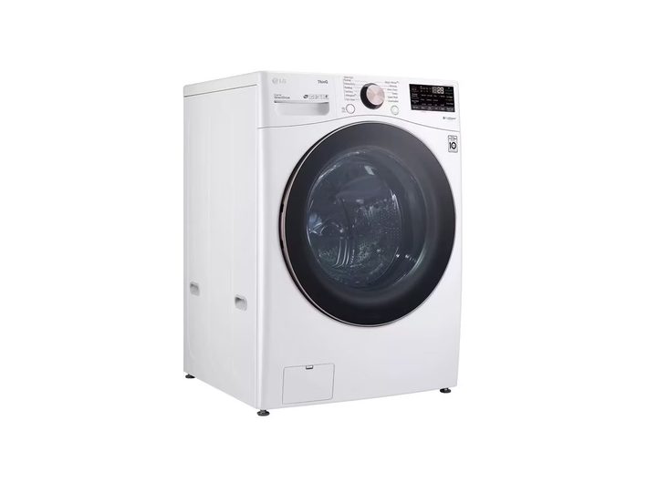 A front side view of the 4.5 cu. ft. Ultra Large Capacity Smart wi-fi Enabled Front Load Washer.