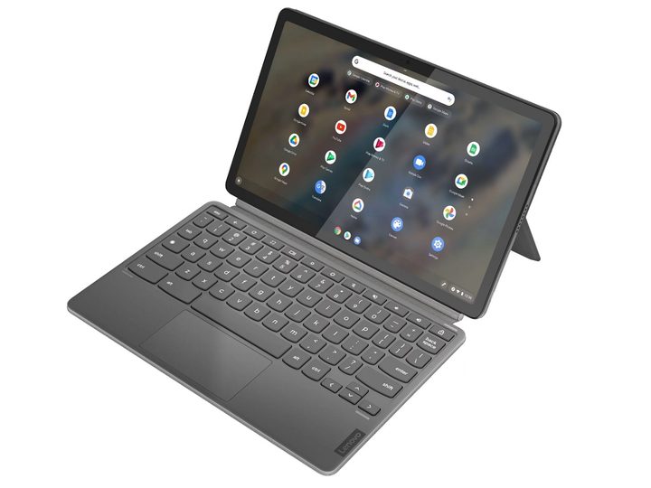 The Lenovo IdeaPad D Series 2-in-1 laptop with its detachable keyboard on a white background.