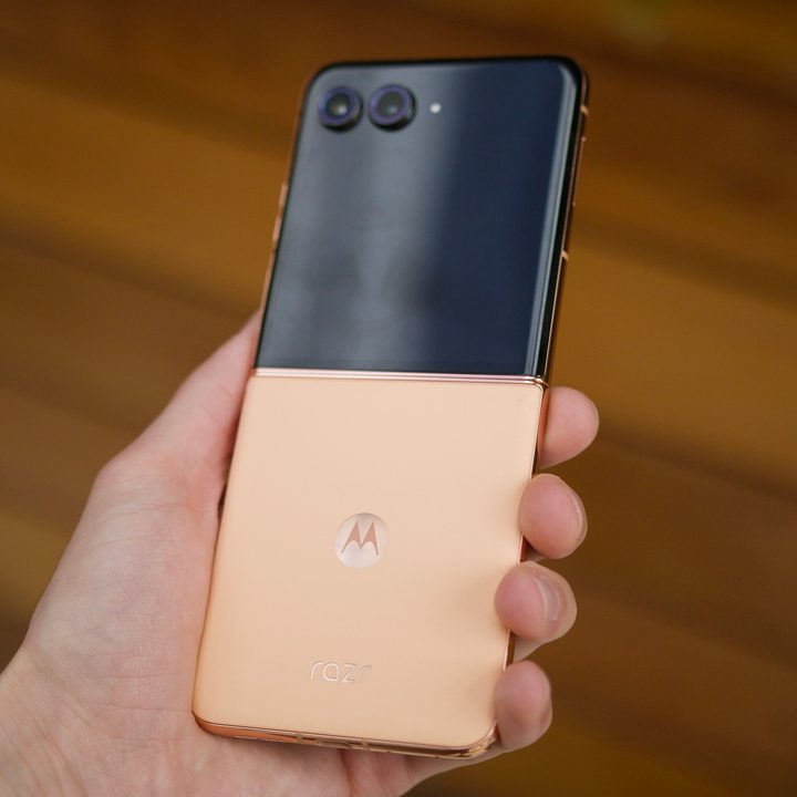 Someone holding the Motorola Razr Plus 2024.