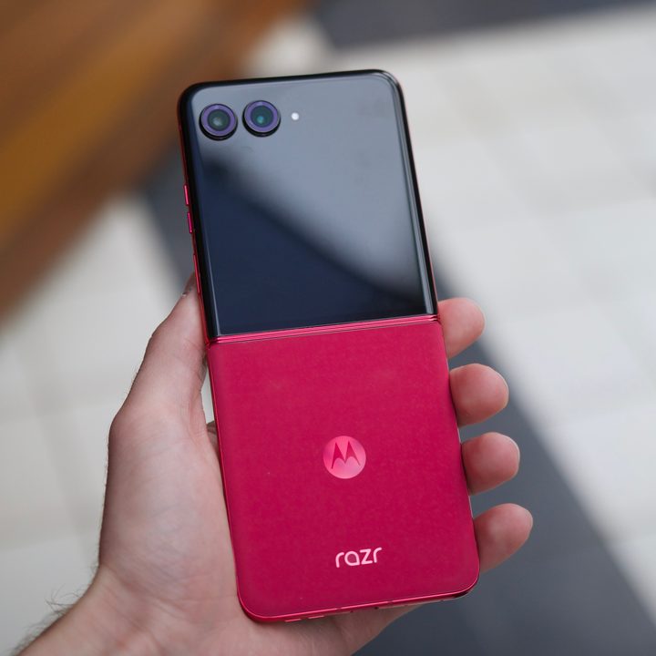 Someone holding the Motorola Razr Plus 2024.