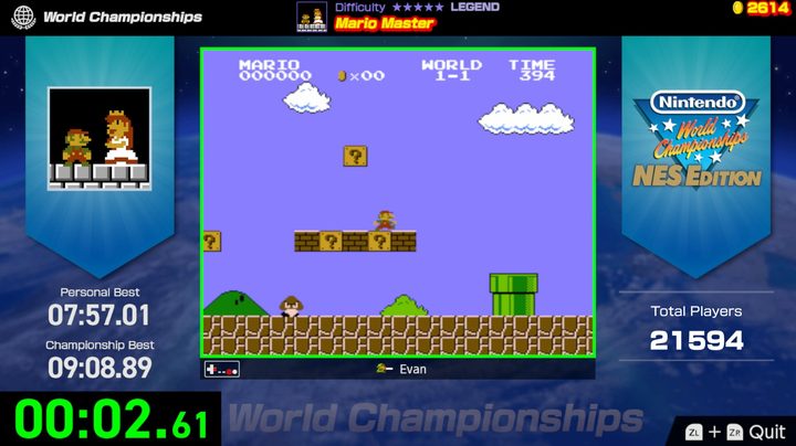 A Super Mario Bros. Speedrunning challenge from Nintendo World Championships: NES Edition.