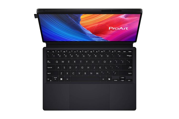 The detachable keyboard, being shown on the ProArt PZ13 in a press photo.