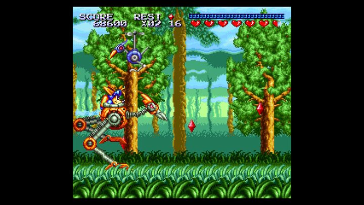 Running on a bird in Rocket Knight Adventures: Re-Sparked.