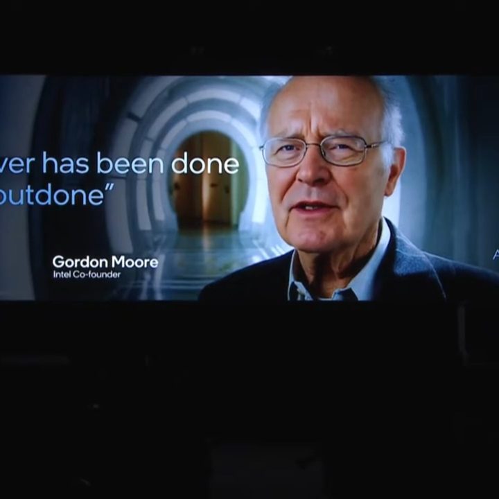 An AI recreation of Intel's co-founder, Gordon Moore.