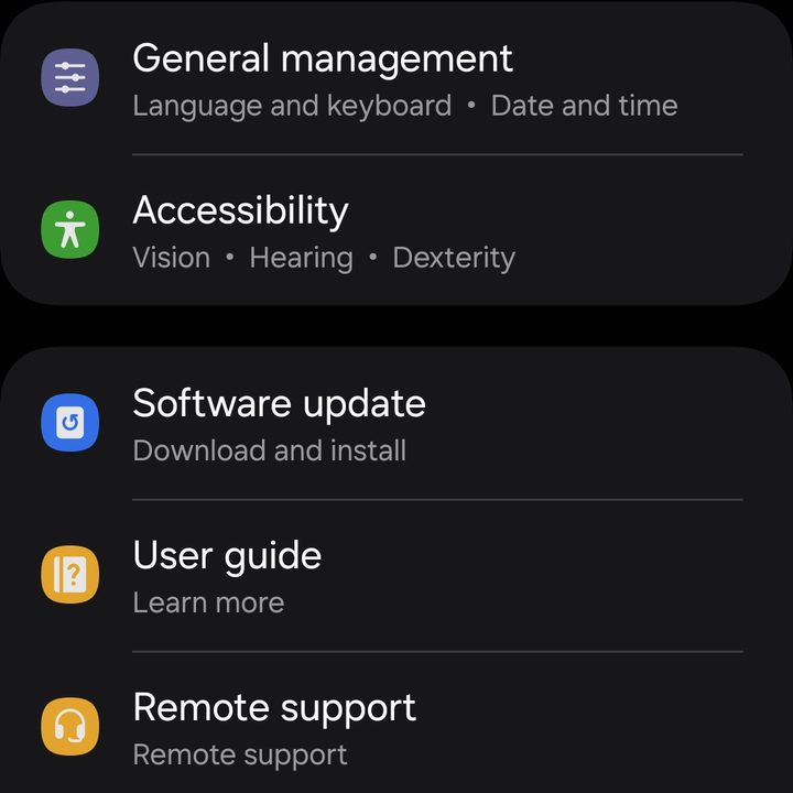 Samsung phone settings