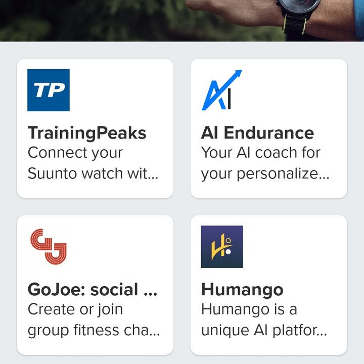Connected apps in SuuntoPlus.