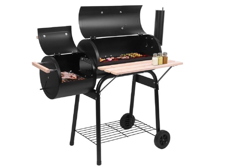 The Sesslife portable charcoal grill and offset smoker on a white background.