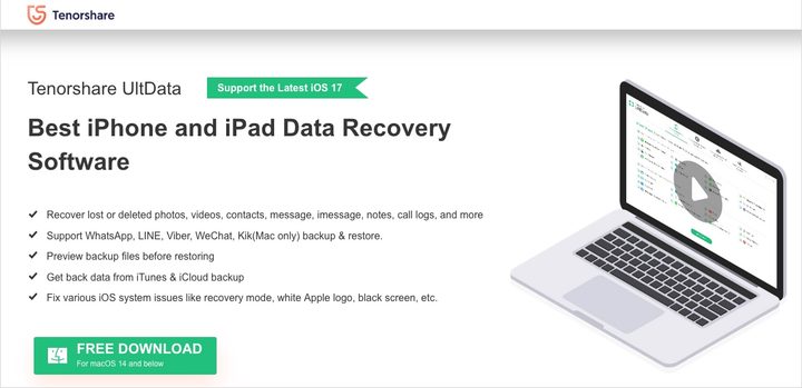 Tenorshare UltData website.