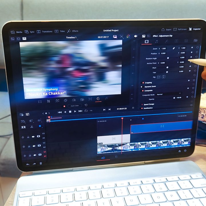 Editing video on M4 iPad Pro.