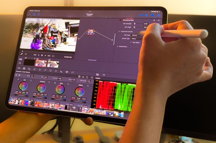 DaVinci Resolve on iPad Pro.