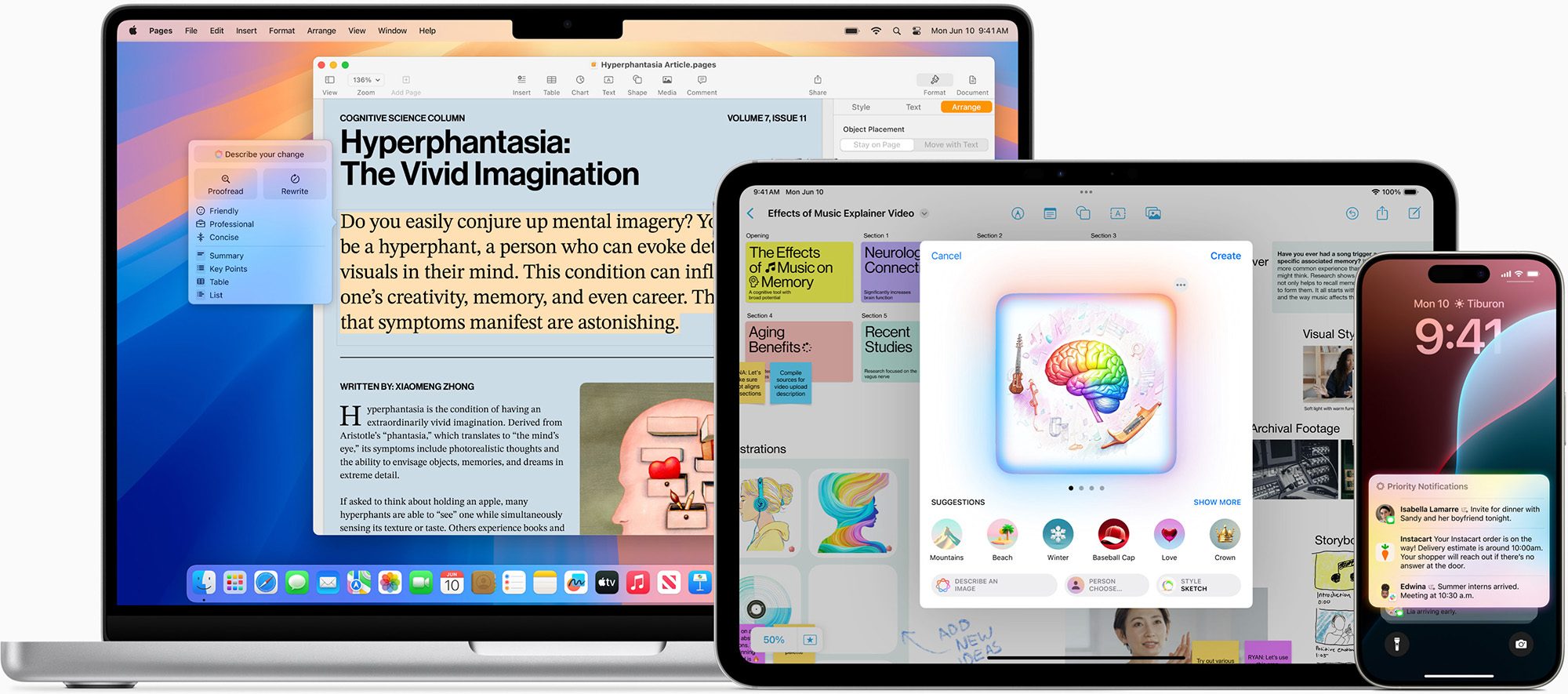 A promo picture of Apple Intelligence.