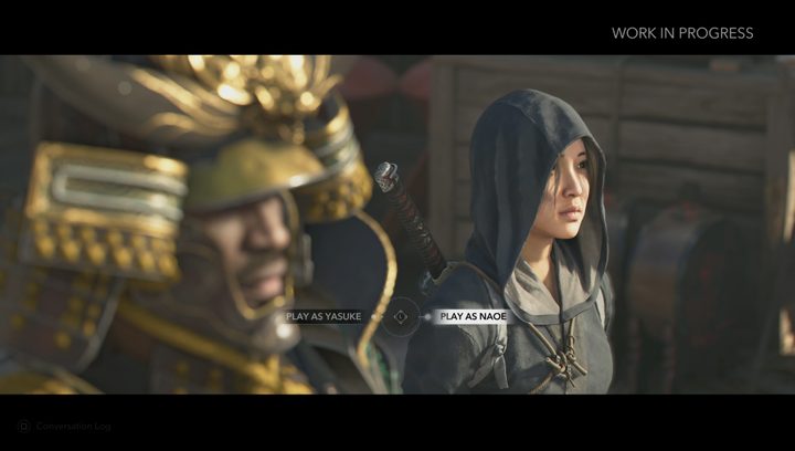 A character select screen appears in Assassin's Creed Shadows.