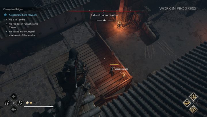 A shinobi gets ready to jump on an enemy in Assassin's Creed Shadows.