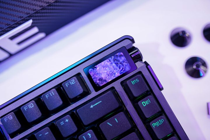The OLED display on the Asus ROG Azoth Extreme keyboard.